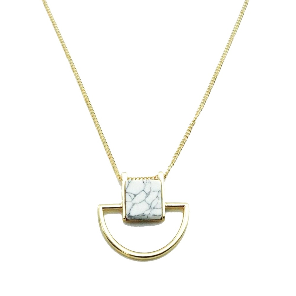 NWT Modern White Stone pendant